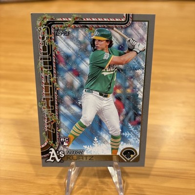 2025 Topps Holiday Glitter Parallel #H40 Nick Kurtz Athletics A's 2025 Topps Holiday Glitter Parallel #H40 Nick Kurtz Athletics A's