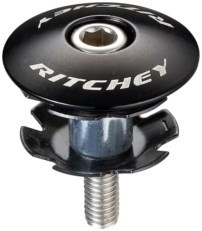 Верхняя крышка гарнитуры Ritchey WCS - 1-1/8, черная, украшена выгравированным логотипом Ritchey