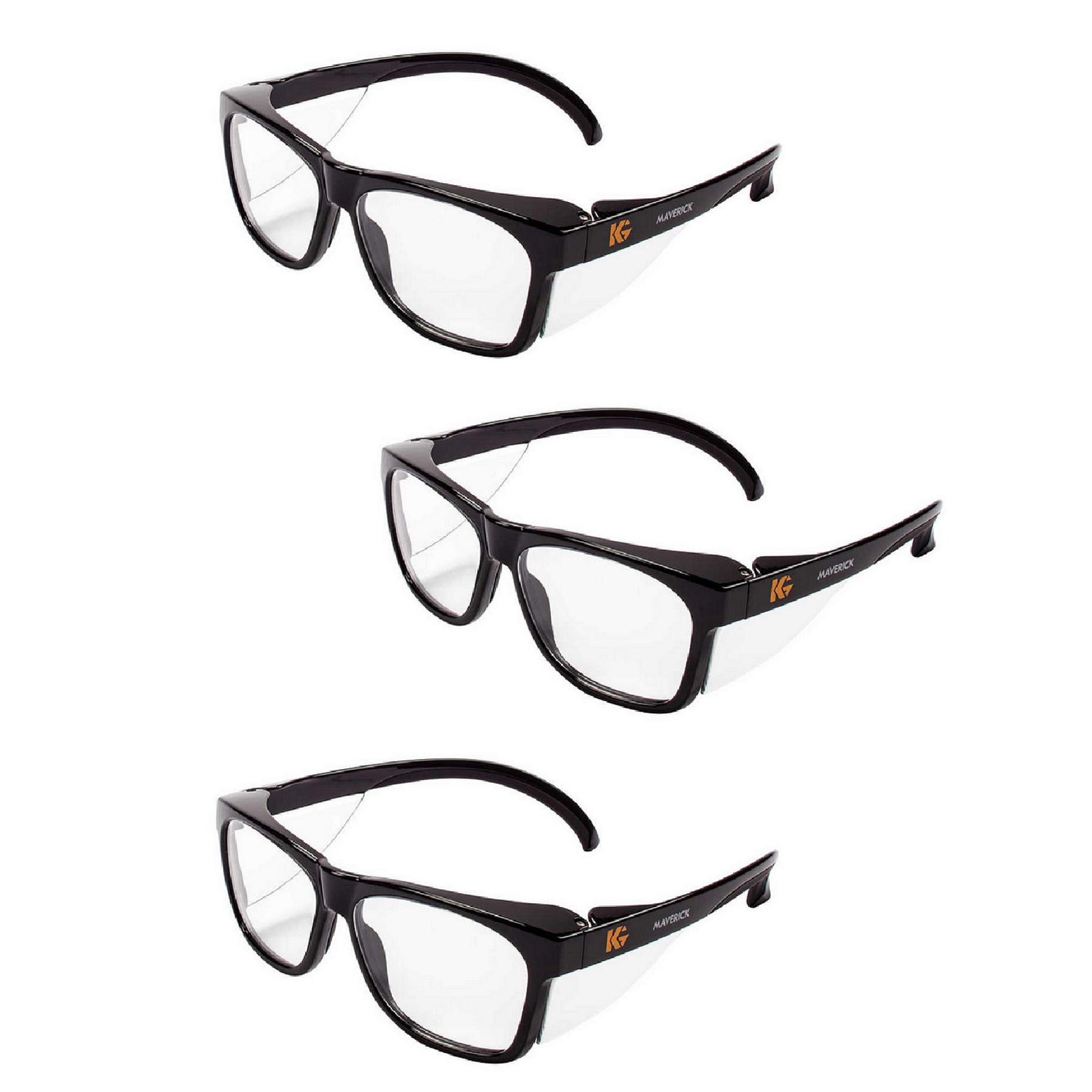 Black Safety Glasses 3 Pair Ansi Z87.1 Impact Protection Anti Fog Uv Protection