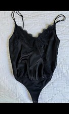 Abercrombie Fitch Black Lace One-Piece Bodysuit Adjustable Straps Size S