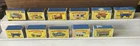 11 ORIG 1960’S LESNEY MATCHBOX REGULAR WHEELS EMPTY BOXES 7 18 21 23 28 40 47 53