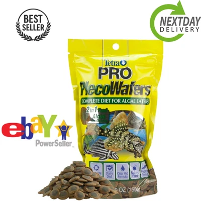 TÉTRA Tetra PRO PlecoWafers 5.29 Ounces, Nutritionally Balanced Vegetarian Fish Food