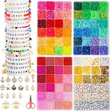 Jewelry Making Bead Kit   4 Storage Boxes, 13056 Pcs 72 Colors Valentine  s Da...