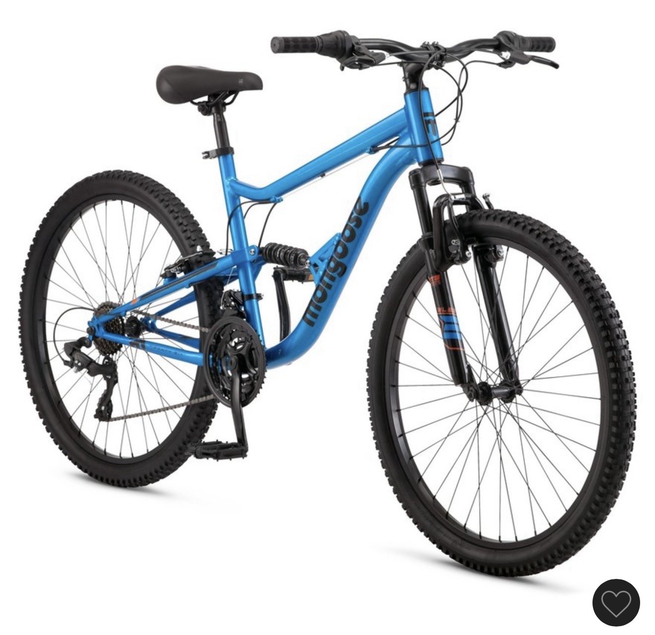 MONGOOSE LIMESTONE 26" MOUNTAIN BIKE, FULL SUSPENSION, 21-SP