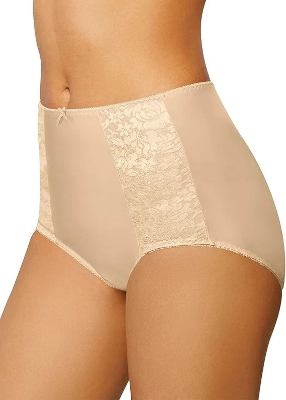 BEYOND SEXY!!! BALI BEIGE SLIPPERY SILKY SATIN AND LACE PANTIES 9 2XL NWT - Image 2 of 2