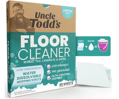 Ultra Concentrated Floor Cleaner for Mopping: 30 Natural, 100% Dissolvable Sheet