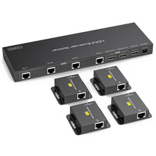 HDMI Extender Splitter 1 in 6 Out over Cat6/7 HDMI over Ethernet up to 50M 165Ft