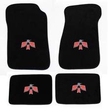 New 1967 - 1973 Pontiac Firebird Floor Mats Black Carpet Bird Logo On All 4 Pc