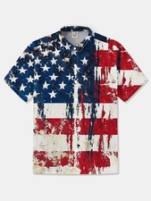 American Flag USA Freedom Chest Pocket Patriotic Shirt