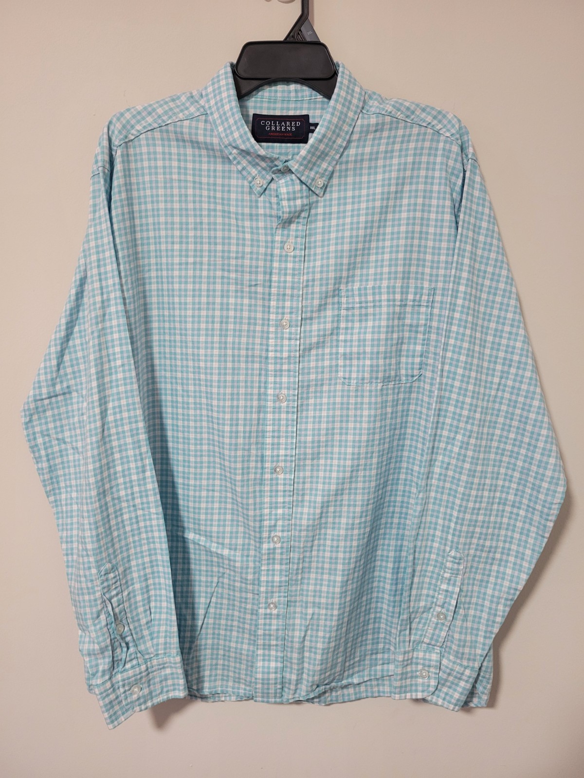 Collared Greens Gingham Button Down Shirt Mens XX… - image 2