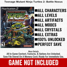 Teenage Mutant Ninja Turtles 2 Battle Nexu 100 PS2 Memory Card All CHEATS ITEMS