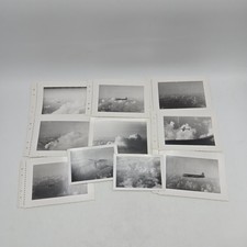 Lot of 10 Vintage B W Photographs of WWII-era Airplanes Flying in Clouds