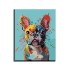 Premium Quality Paint By Numbers Kit: Colorful French Bulldog. KitArtUS