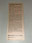 Vintage 1981 Pittsburgh Penguins Bumper Sticker & Chevy Contest Entry Form RARE — photo 6