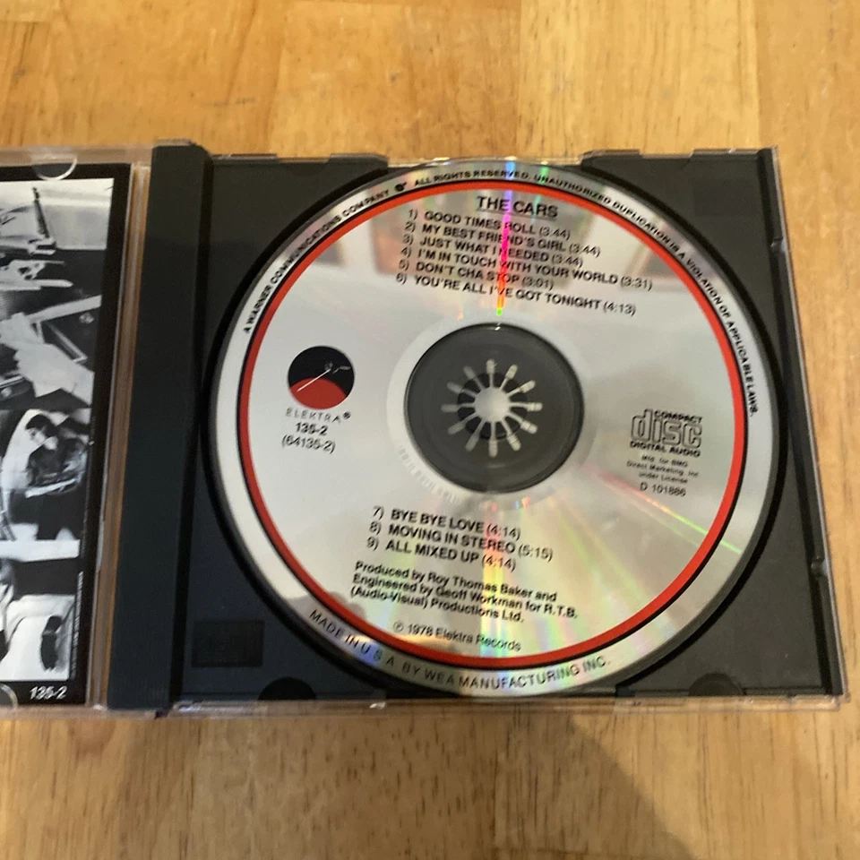 The Cars Debut US CD Elektra Records/BMG Music Club Issue Foto 4 de 4