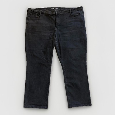 Old Navy Jeans Power Slim Straight Black Jack Mid rise Ankle Stretch Plus Sz 26