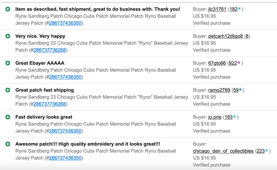 Ryne Sandberg Patch Chicago Cubs Patch Memorial Patch Ryno Baseball Jersey Patch - Image 4 of 4