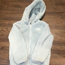The North Face Light Blue Fleece Hooded Jacket 4T Toddler Full Zip