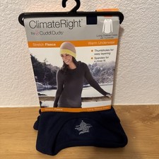 Climate Right Cuddl Duds Women Stretch Fleece Long sleeve Crew Top Medium Navy