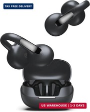 Open Ear Clip on Earbuds Wireless Bluetooth 6.0 Headphones 50H Playtime Black