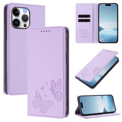 For Various Phone Magnetic Leather Butterfly Wallet Case Flip Stand Cover Bag