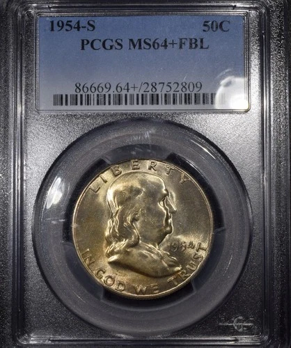 1954-S Franklin Half Dollar "PCGS MS64+ FBL"