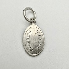 Vintage 925 Sterling Silver If Found Return To Charm Pendant