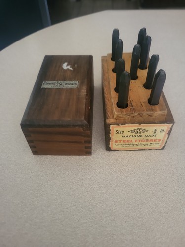 Vintage Steel Stamp Number Set By Greenfield Nice 1/8" Size