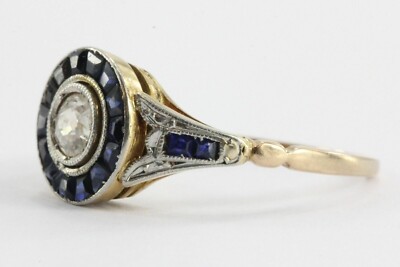 Art Deco Style 2.30Ct Lab Created Diamond Engagement 14K Yellow Gold Finish Ring