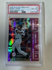 #2 DEREK JETER 2005 PLAYOFF PRESTIGE  XTRA BASES RED 6/150 PSA 8