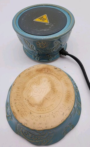 Scentsy “Carrey” Element Mini Wax Warmer Country Blue Turquoise Floral Pattern - Picture 4 of 7