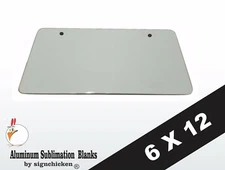 10 Pieces, ALUMINUM LICENSE PLATE SUBLIMATION BLANKS 6"x 12"  2 MOUNTING HOLES**