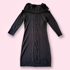 New York & Company Black Turtleneck Sweater Sheath Dress Size Medium