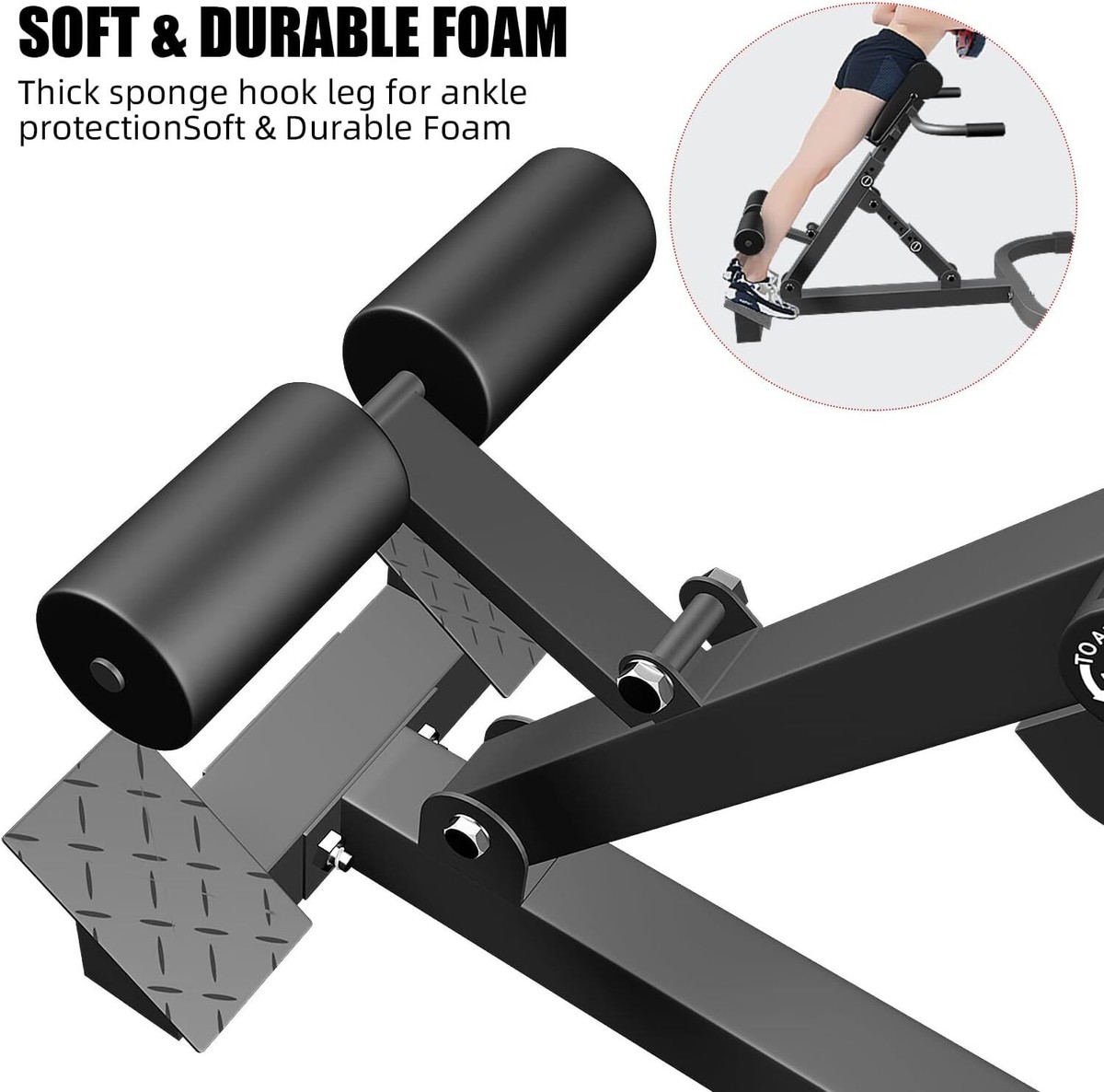Soges Adjustable Roman Chair Hyperextension Bench - Foldable Back Extension Machine For Home Gym