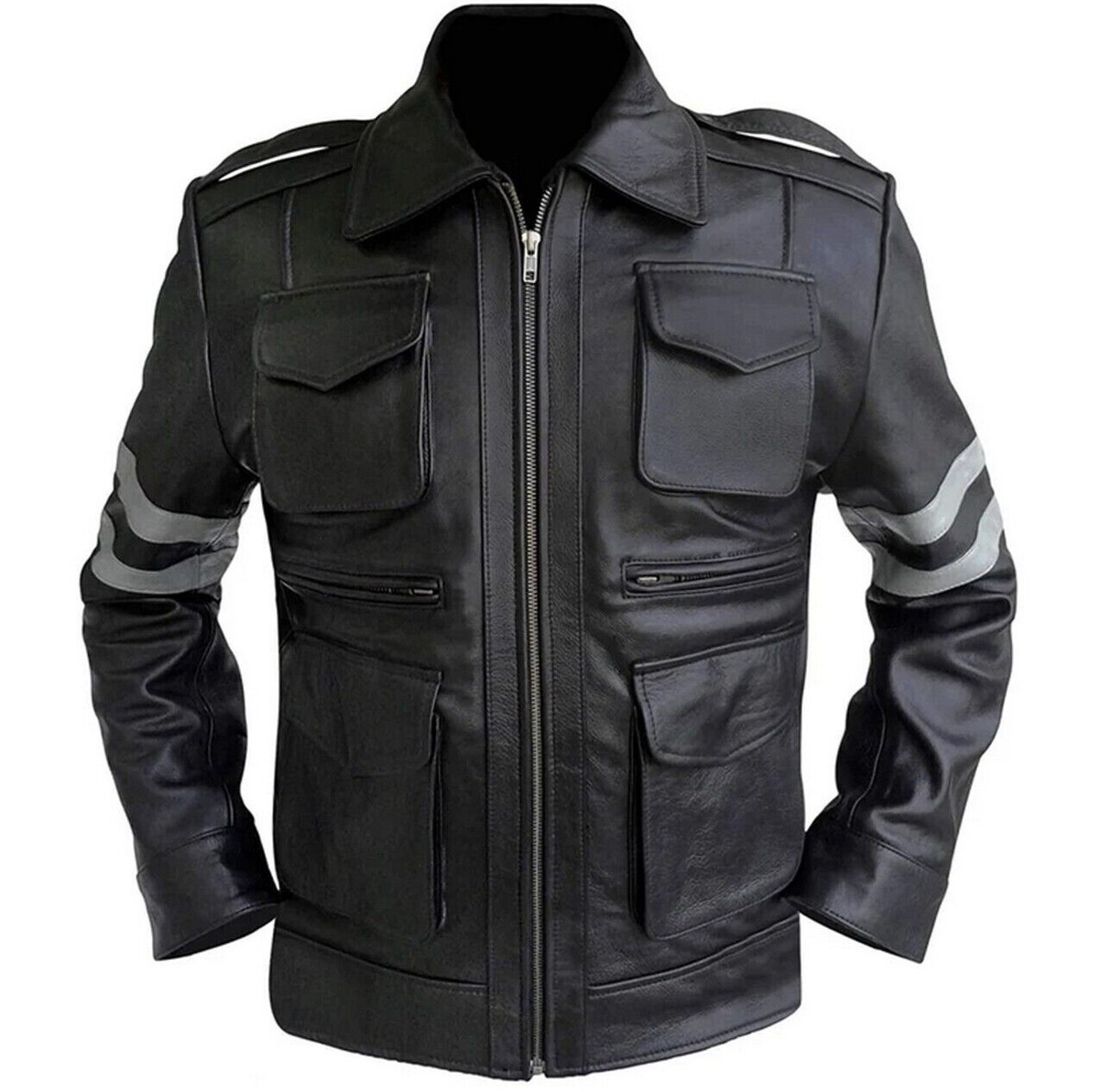 Resident Evil 6 Classic Leon Kennedy RE6 Game Lambskin Black