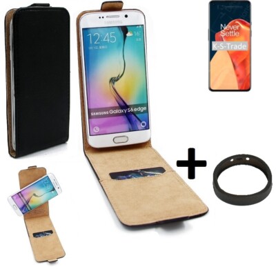 360° Schutz Hülle für OnePlus 9R 5G + Bumper Flip Case Universal schwarz Kuns