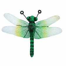 Pequeño metal verde libélula jardín/hogar arte de pared ornamento regalo 7x22...