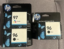 EXPIRED 2012 - Genuine 2X HP 96 Black  97 Tri-Color Ink Set Genuine Lot Of 3