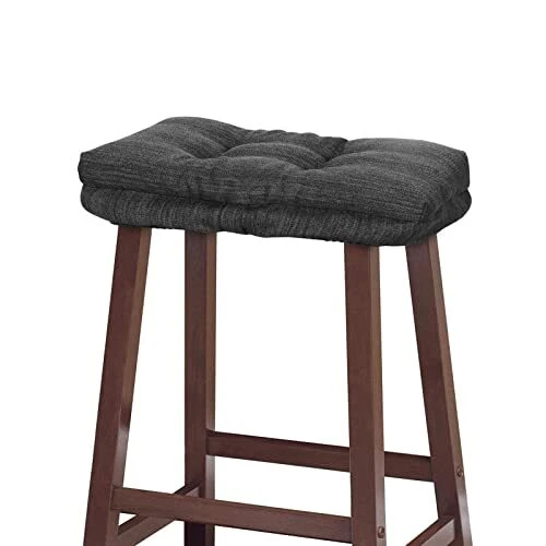 Stool Cushion 18x9.5x1.5 Inch (Pack of 1) Saddle Stool Cushion Gray-black