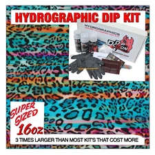 Hydrographic dip kit Rainbow Cheetah hydro dip dipping 16oz