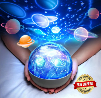 Lampara de noche para niños estrellas planetas dormir juguetes projector luces
