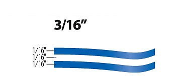 3/16'' x 150' Universal Products Ultra Met. Silver Two Line One Color Pin-Stripe