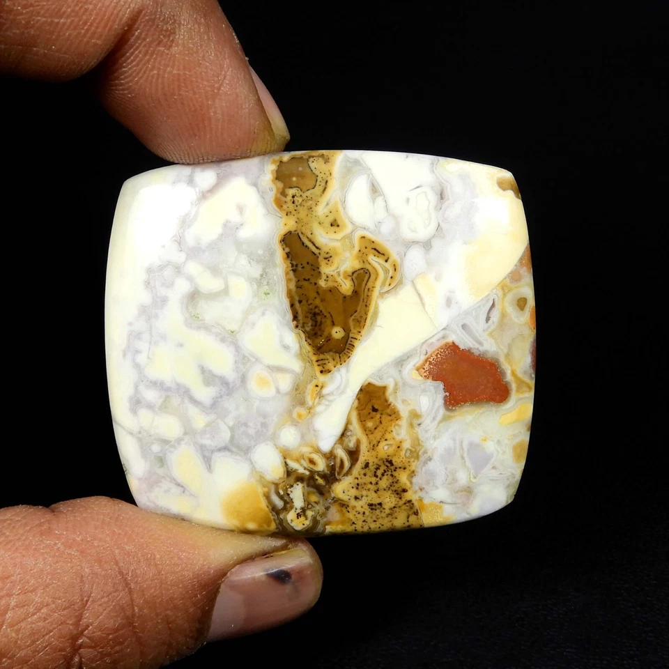 Piedra preciosa con forma de cojín de jaspe cobra blanco natural amarillo 106 quilates #8774 Foto 3 de 4