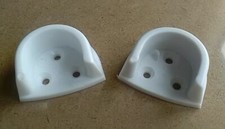 Image of Rail End Supports Brackets Oval Round Wardrobe Clothes Rails Poles Rod Sockets