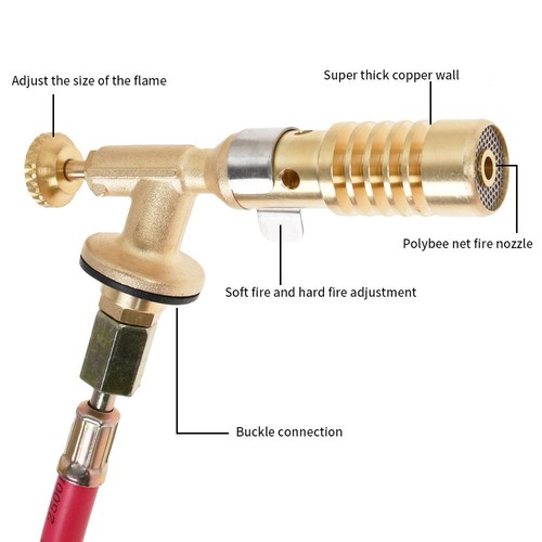 MAPP MAP-Pro Propane Gas Welding Torch Plumbing Soldering Copper Torch with Hose - 第 7/10 張圖片