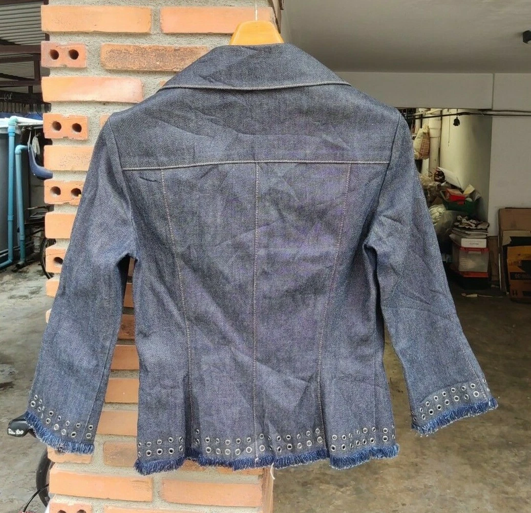 38 Novespazio Noboru Yamafuji Blue Denim Women Jacket Snap Button