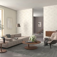 Vliestapete 3D-Effekt FäCher Dreieck Grafik Creme Metallic 10404-14 (3,47€/1Qm)