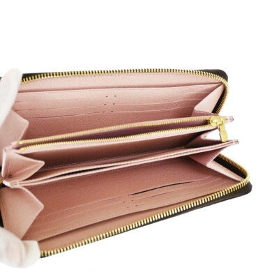 LOUIS VUITTON Zippy Wallet Vivienne Monogram Leather Brown Rose