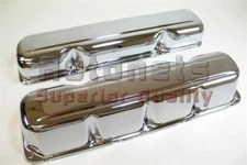 1968-1987 AMC Jeep V8 Chrome Short Style Steel Valve Covers - 304 360 390 401