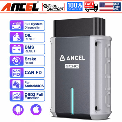 ANCEL ECHO Bluetooth OBD2 Scanner - All System Car Diagnostic Resets Code Reader